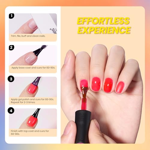 Image of Beetles Jelly Gel Nail Polish Set, 6 Colors Neon Gel Polish Kit