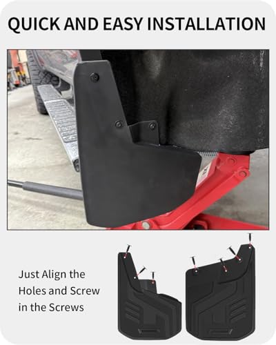 Image of Mud Flaps for Trucks,2023-2024 Chevy Colorado No Drill Mud Guards with Fender Flares, Heavy Duty 4PC Splash Guards, OEM Fit,Suitable for Vehicles with Wheel Eyebrow