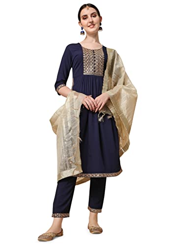 Image of NAINVISH Women's Geometric Straight Rayon Blend V-Neck Co-ord Set (SD861)