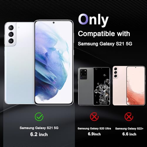Image of Case for Samsung Galaxy S21, Military Grade Drop Protection Phone Case, Yellowing Resistant, Anti-Scratch Hard PC Back, Shockproof Hard Ultra-Thin Protective Cover, Clear