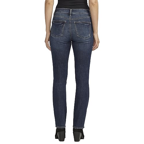 Silver Jeans Co. Women's Avery High Rise Curvy Fit Straight Leg Jeans3