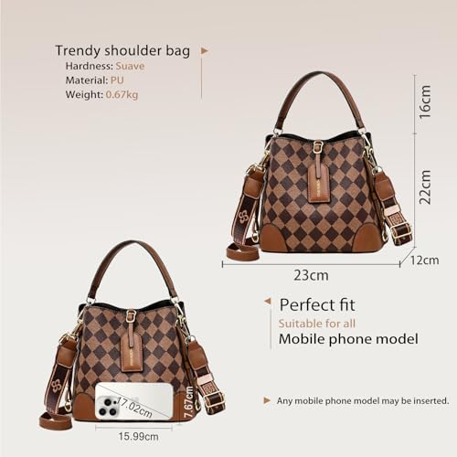Bolso bandolera vintage para mujer de cuero sintético miniatura 4
