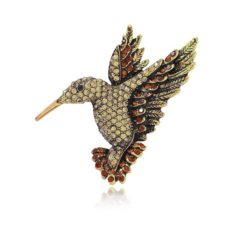 Image of Hummingbird Brooch Pins for Women Fashion Bird Pins Elegant Rhinestone Crystal Women's Brooches Pin Unique Bird Costume Jewelry
