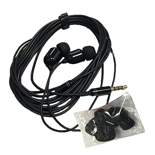 Auricolari di lunghezza estesa – Auricolari cablati da 3 metri, cuffie con cavo lungo | Cuffie auricolari cablate da 3 metri con microfono, auricolari cablati con isolamento acustico per streaming