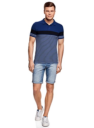Oodji Ultra Uomo Polo in Stile Marinaro in piqué