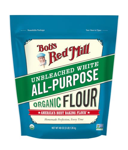 Image of Bob's Red Mill Organic All Purpose Unbleached Flour, 3lb (4 Pack)