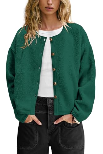 Image of Yanekop Womens Sherpa Jacket Button Down Fleece Winter Coat Fuzzy Jackets Chunky Cardigan Sweaters Open Knit Sweater