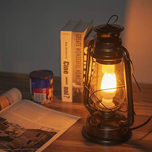 Vintage Rustic Accent Old Fashioned Electric Lantern Oil Lamp with Edison LED Bulb Bronze Rust Finish Nightstand Desk Table Lamps for Antique Designer Light Study Room Bedroom Theatre Prop Vintage Rustic Accent Old Fashioned Electric Lantern Oil Lamp with Edison LED Bulb Bronze Rust Finish Nightstand Desk Table Lamps for Antique Designer Light Study Room Bedroom Theatre Prop