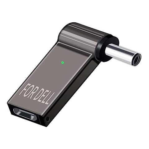 USB C to 4.5mm Laptop Charging Adapter Female Type C to Male DC 4.5 x 3.0mm Barrel Jack Plug 100W PD Power Charger Connector Round Tip for Latitude 11 12 XPS 13 Vostro 14 5000 15 17 7000 Inspiron Dell Cover
