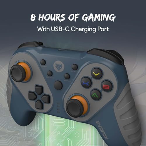 EvoFox Elite Ops Wireless Gamepad for Google TV and Android TV | 8+ Hours of Play Time | Zero Lag Connectivity Upto 12 Feet | USB Extender for TV Included | (Dusk Grey) EvoFox Elite Ops Wireless Gamepad for Google TV and Android TV | 8+ Hours of Play Time | Zero Lag Connectivity Upto 12 Feet | USB Extender for TV Included | (Dusk Grey)