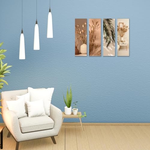 Image of RADIQORE Set of 4 Wall Decor for Living Room- Boho Aesthetic Wall Hangings for Home /Wall Decoration Items for Living Room Wall Art Bedroom Eco-Friendly Recycled Board-Double Tape wall decor (Floral)