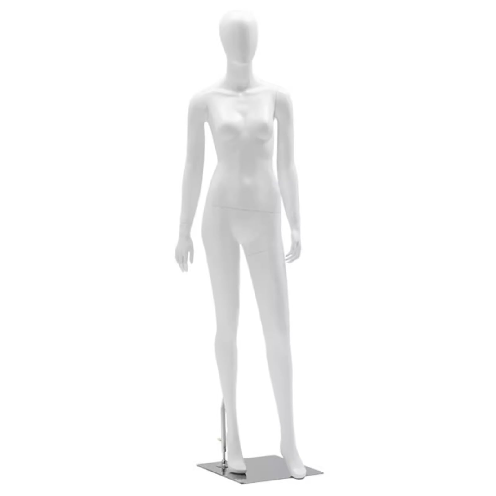 Generisch Schaufensterpuppe, Ganzkörper-Damen-Schneiderpuppe, robuste weiße Kunststoff-Schneiderpuppe mit Kopf, Kleiderständer für Damenbekleidung, Torso für den Modeeinzelhandel, Größe 3