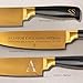 STYLED SETTINGS Custom Black & Gold Chef Knife – Personalized Engraved Kitchen Knife with Titanium-Coated Blade – Premium Gift for Home Cooks & Chefs – High-Carbon Stainless Steel - Gold Kitchen