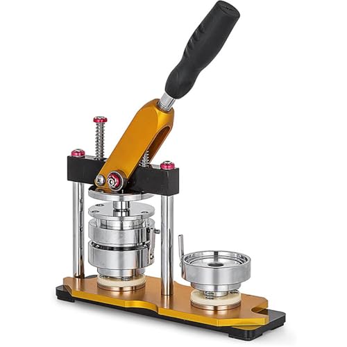 新型缶バッチマシーン 回転バッジマシンDIYバッジ バッジ素材 100個付き DIYのおもちゃ 手芸 ハンドメイドキット 手づくり (空の機械 + 32mm 金型)