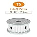 Belt Pulley T5-20T Bore 5/6/6.35/7/8/10/12/14/15/16/17/18/19/20 mm, Toothed Teeth Pitch 5mm for Power Transmission Parts Industrial Bearings Gears(14 mm,16 mm)
