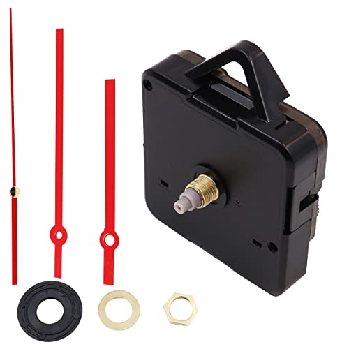 Namvo Kit de Mecanismo de Reloj de Cuarzo silencioso, Reloj de Pared de Eje Largo, Piezas de reparación de Movimiento de Motor, Kit de Movimiento de Reloj de Cuarzo para Manualidades (Mano roja)