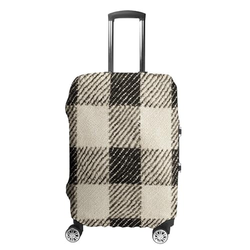 Travel Luggage Cover Suitcase Cover Suitcase Protector Cream Plaid Texture Luggage Covers Washable Baggage Cover Elastic Anti-Scratch Suitcase Case Protector for Adult Personalized Suitcase Covers