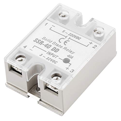 SSR-40 Solid State Relay, 40A DC Solid State Relay Module Load 5-220V for Industrial Automation Process