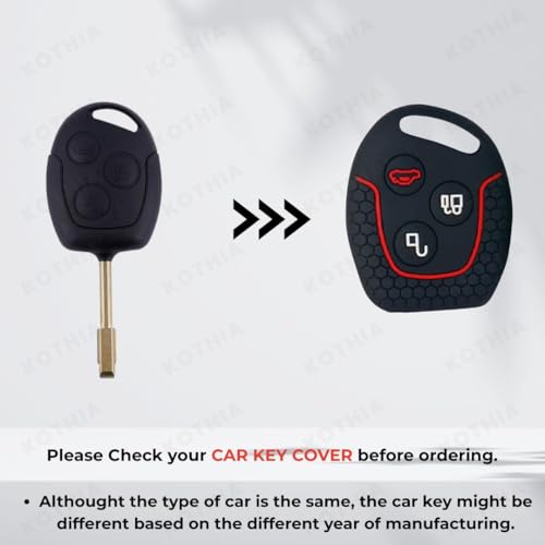 Image of Silicone Car Key Cover Fit for Ford Fiesta | Figo | Fusion