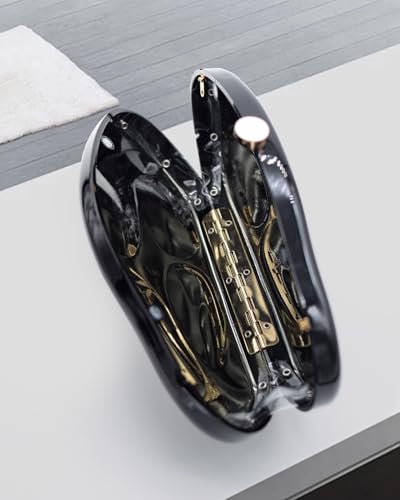 Image of Acrylic Silver Evening Clutch Purse for Women, Wedding Guest Clutch Metal Chain Shoulder Crossbody Bag
