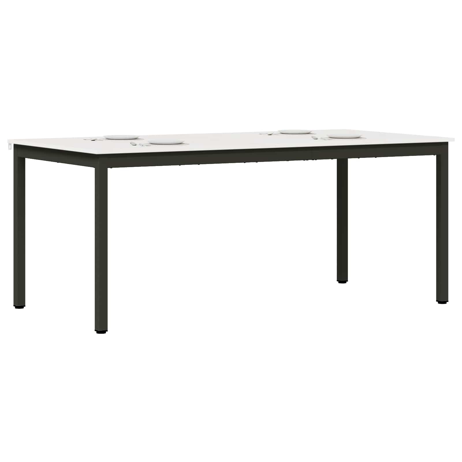 Table de salle à manger blanche 180x90cm en bois de pin moderne