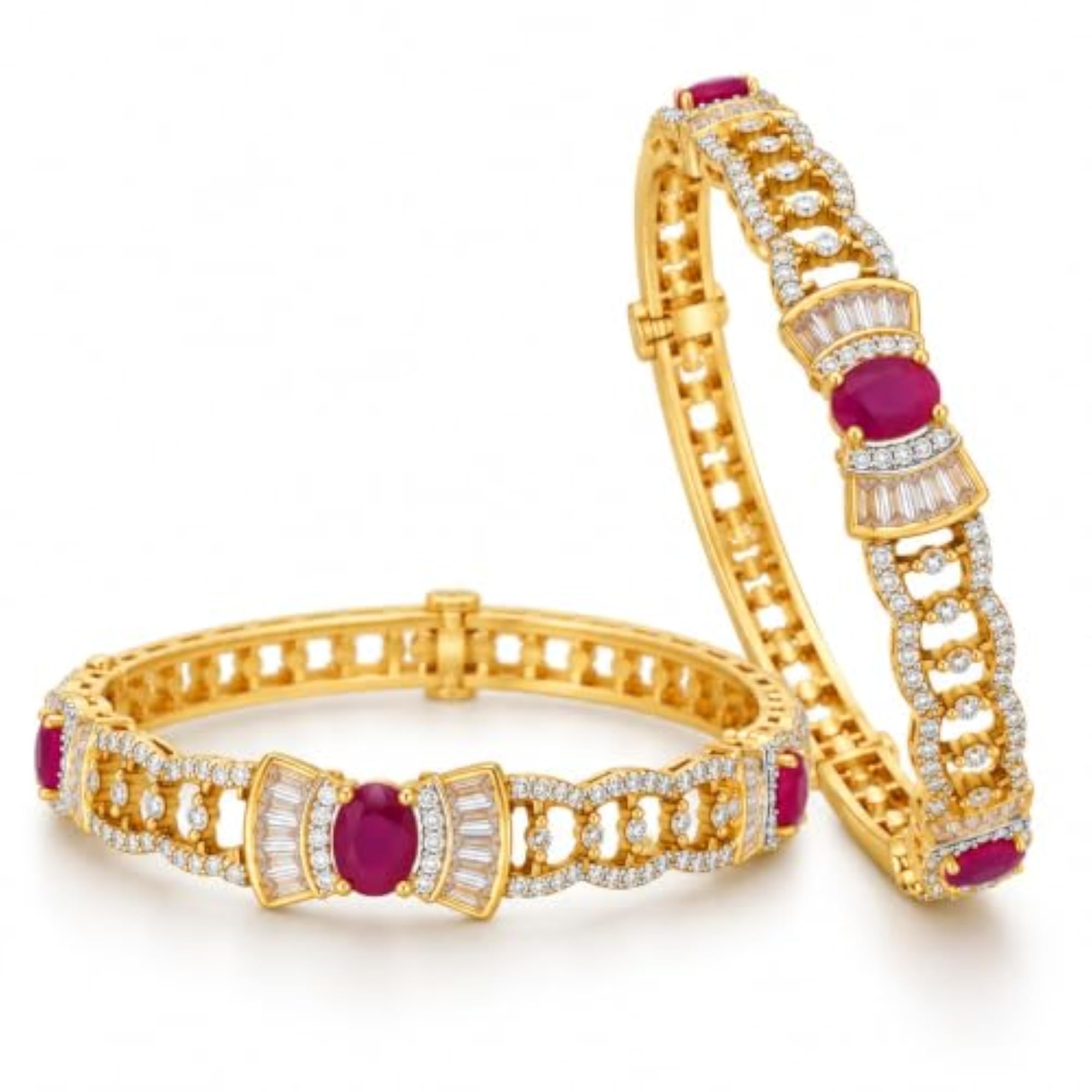 Scarlet Bow American Diamond Bangle for Women, Elegant Design