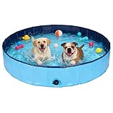 Faltbare Hundepool, nutzbar als Hundeplanschbecken Hundebadewanne Swimmingpool oder Bällebad für Klein Große Hunde, 160x30cm