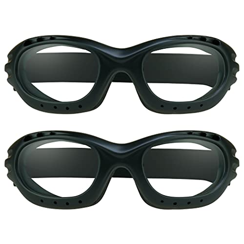 Image of Bikershades Motorcycle Safety Riding Goggles Men Women. Polarized Lens, Smoke, Mirrored Blue or Orange, Clear Yellow Lenses