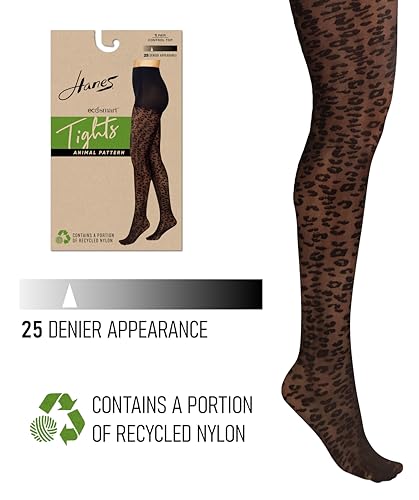 Hanes Womens Ecosmart Animal Print Control Top Sheer Tights Pantyhose3