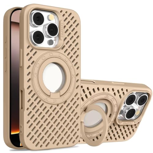 Coque magnétique iPhone 15 Pro respirante finition Desert Gold