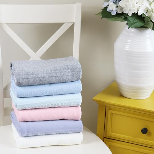 Image of GooseWaddle Polyester Knit Baby Blanket - 30'' x 40'', Checkered Design, All Seasons, Soft Fabric, Unisex, 1 Count