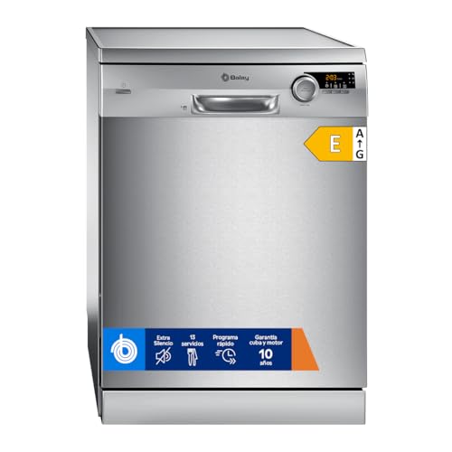 Balay - Lavavajillas, Libre Instalación, 13 Servicios, 60 cm de ancho, Silencioso, Acero Antihuellas, 3VS572IP