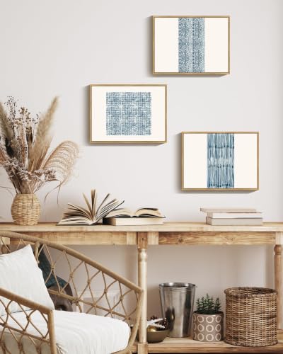 PHOPAGO Blue Abstract Framed Wall Art 11x14in Natural Framed - image 7