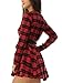 Allegra K Women's Christmas Plaid Dress Long Sleeve Button Down Belted Mini Shirtdress Large Red