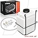 A-Premium Automatic White Universal Coolant Reservoir Bottle Kits Compatible with More Vehicles, W/ Mounting Clips, Overflow Tube, Clamps, Cap, Gasket,Screws & More Accessories