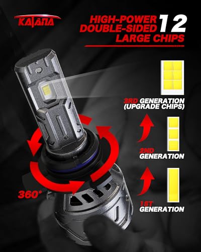 Image of KATANA 9012 Bulbs, HIR2 400% Brightness 6500K Plug and Play Fog of 2 | 1:1 Size,Cooling Fan,360Beam Angle