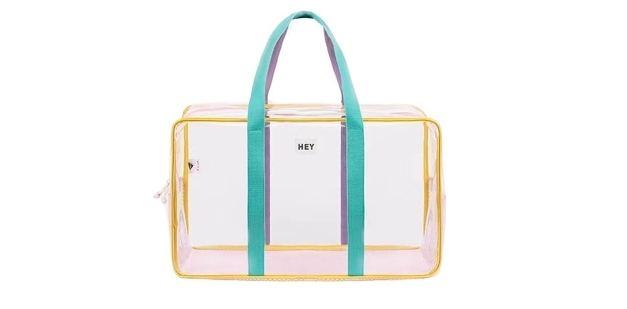 INOKAI Bolsa Playa Bolso de mano de playa de gran capacidad, transparente, impermeable, de verano, bolso de malla for vacaciones, bolso de viaje for mujer