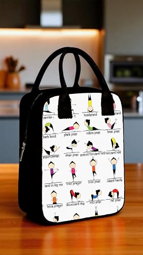 Image of Nibbler Lunch Bag Office Tiffin Bags for Men Women | Insulated Hot Cold Travel Lunch Bag | for Lunch Tiffin Box & Bottle | Multi-use Storage I for Office & School (Yoga Print)