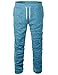 Ohoo Sweatpants for Men with Pockets Tapered Leg Slim Fit Running Jogging Workout Pants / DCA001-SKYBLUE-M