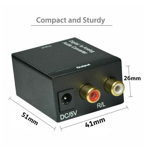10PCS Compact Optical/Coaxial SPDIF to Analog RCA Audio Converter Adapter – 51x41x26mm, USB-Powered, Black, Supports 32–96kHz