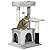 PawHut Cat Tree for Indoor Cats Climbing Tower Kitten Scratch Post Activity Center Kitten with Massage Toy Hanging Ball Bed Condo Perch 48 x 48 x 80cm Grey