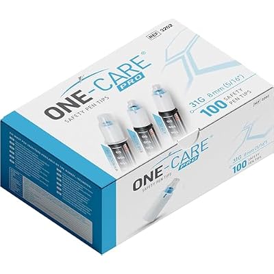 ONE-CARE PRO Safety Pen Tips 31G x 8mm (5/16), 100ct Box