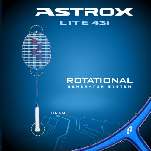 Image of Yonex Graphite Strung Badminton Racquet Astrox Lite 43i (G4, 77 Grams, 30 lbs Tension, Navy Blue)