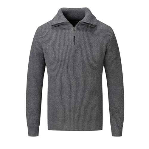 Mens Quarter Zip Crochet Knitted Sweaters Slim Fit Long Sleeve Casual Pullover Mock Neck Knit Textured Polo Sweaters2
