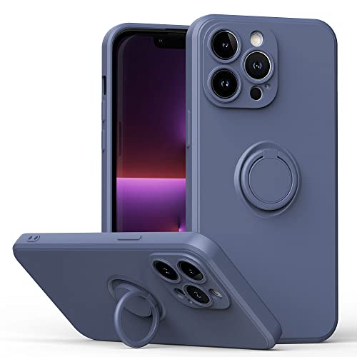 Coque antichoc iPhone 13 Mini grise bague anti-chute support voiture