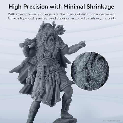Image of ANYCUBIC 3D Printer Resin, Upgraded 8K Standard Resin V2, Enhanced Toughness and Strength, Lower-Odor, High Precision 3D Printing Resin for All LCD Resin 3D Printers (HD Grey, 1kg)