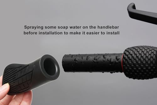 TOPCABIN Bike Grips 2PCS 90mm Length Bike Handlebar Grips Short Mini Bicycle Handlebar Grips Two-Color Rubber Ergonomic Design (Rubber Black(90mm))