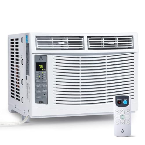 Smart 6000 BTU Window Air Conditioner with WiFi, Window AC Unit with Remote & App Control, Timer Function & Easy Install Kit, for Rooms Up to 350 Square Feet, 115V/60Hz, White