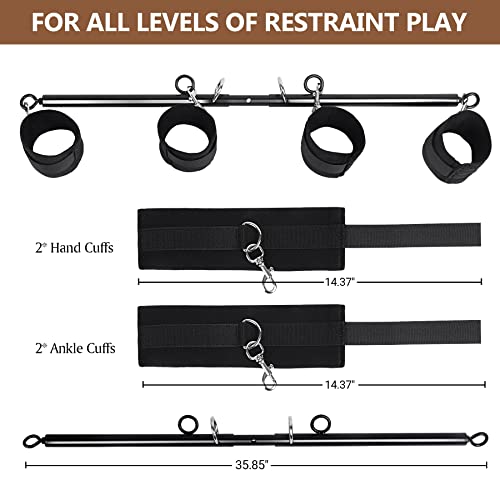 Image of BDSM Spreader Bar Couples Sex Toys, Bondage Restraints with Adjustable Handcuffs, Adjustable BDSM Sex Bar Toys Detachable, Bondage Set Adult Sex Toy for Couple