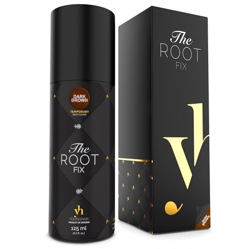Younghair The Root Fix – Spray Retoca Raíces Castaño Oscuro, Spray Cubre Canas Instantáneo, Retocador de Canas y Raíces para un Root Retouch Perfecto, 125 ml